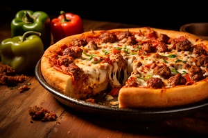 Deep-dish pizza