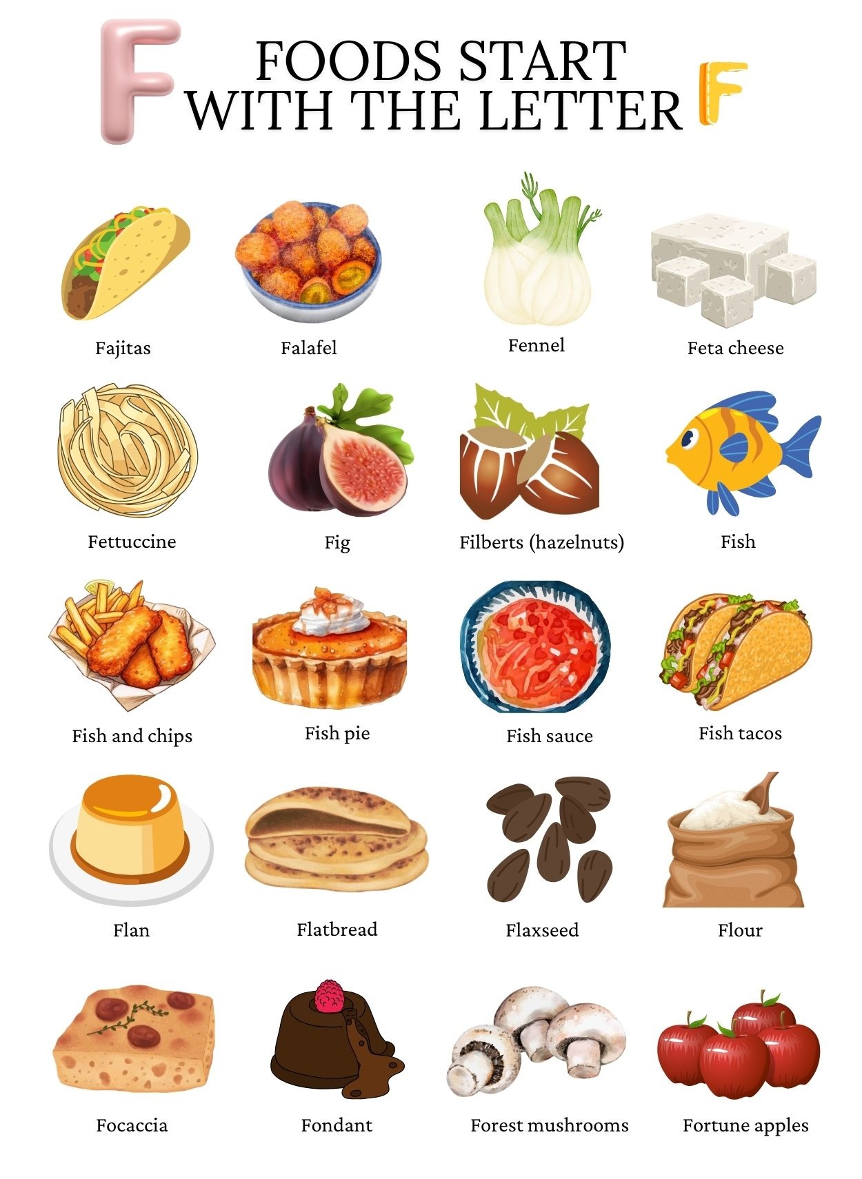 Foods that start with the letter F