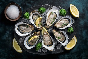 Half-shell oysters