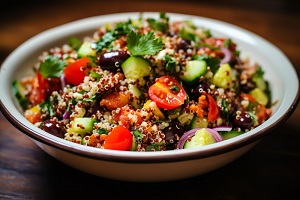 Quinoa and black bean salad