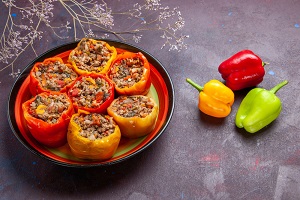 Quinoa-stuffed peppers