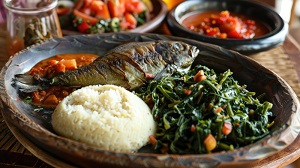 Ugali and fish