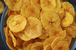 Unripe plantain chips