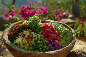 Xerophyte salad (a salad made from drought-resistant plants, could technically include cacti like nopales)