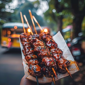 Xi'an kabob (a type of spicy lamb kabob from Xi'an, China)