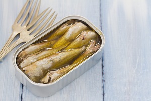 Xouba in brine (canned xouba fish, preserved in brine)