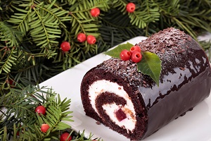 Yule log cake