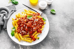 Ziti with meat sauce