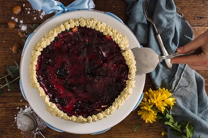 Zwetschgendatschi (German plum cake)