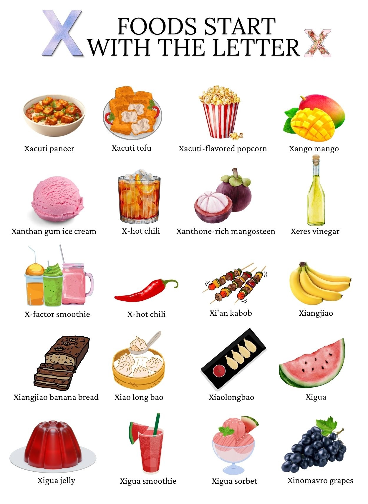 Foods that start with the letter X