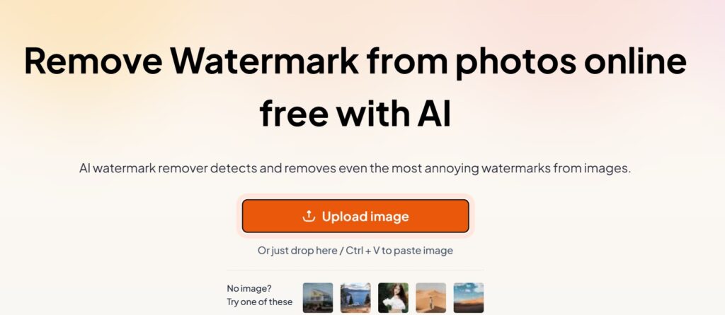 Upload photos on Dewatermark