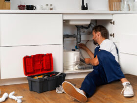 Plumbing professional doing his job