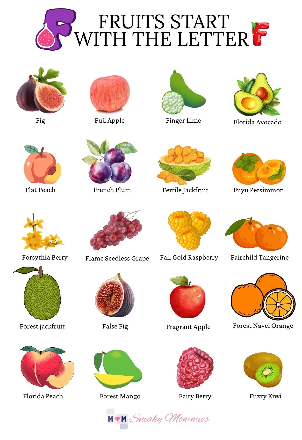 FRUITS THAT START WITH F